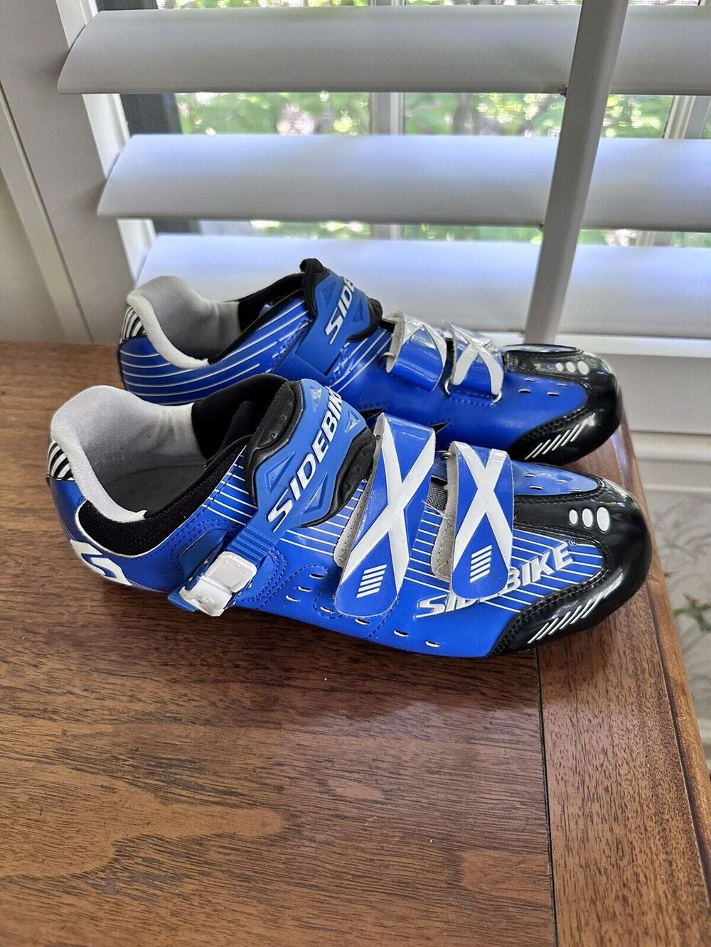 Sidebike Blue Black Cycling Clip in Shoes Men's Size 8 Women’s Size 9 SD-003
